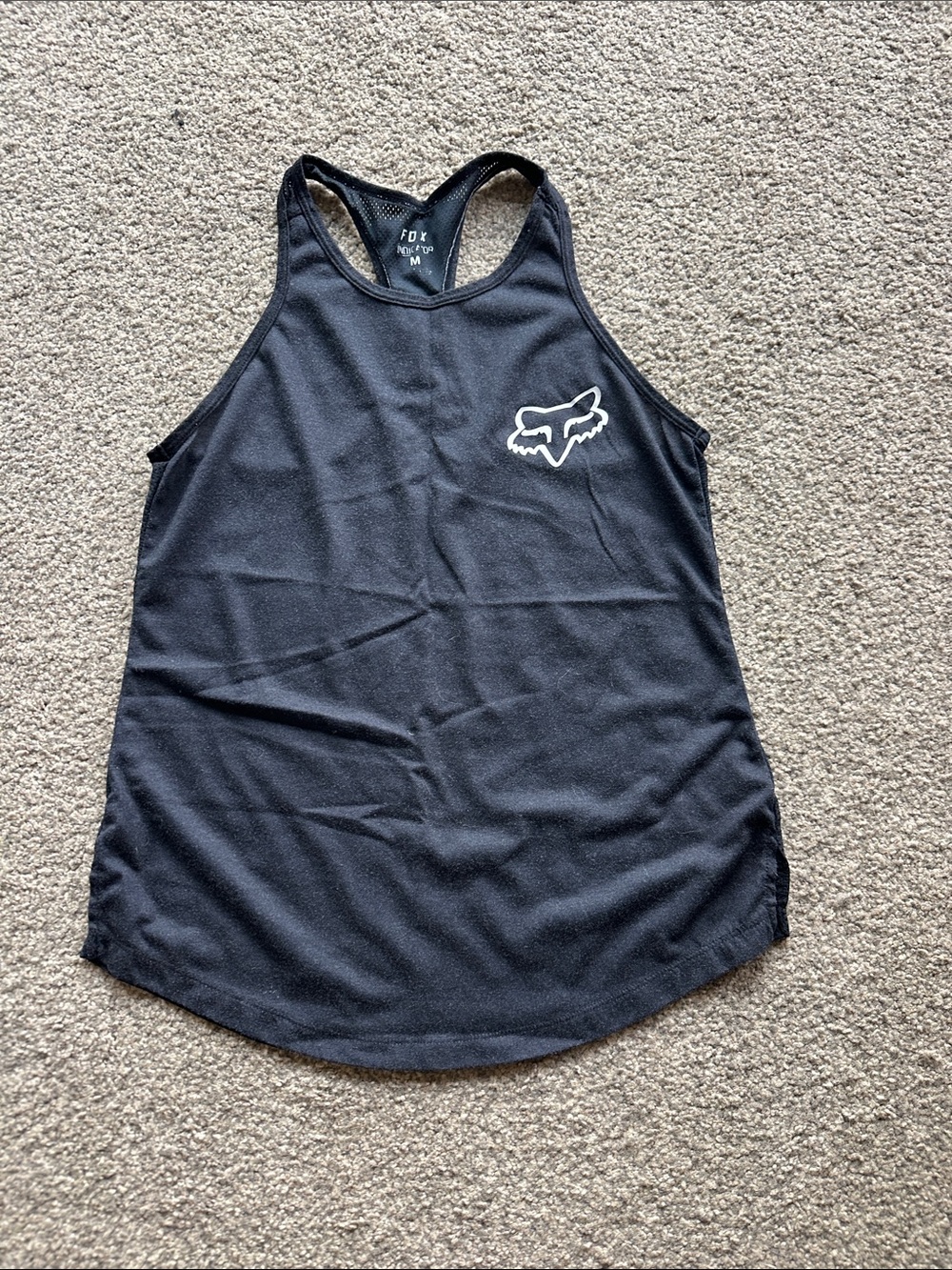 Fox Women's Black Racerback Tank with White Fox Head Logo